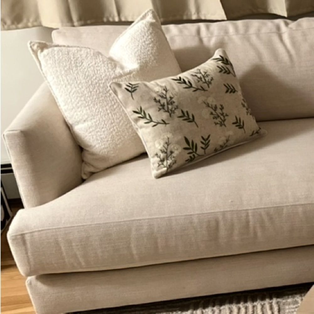 Set of 2 Cream Throw Pillows 20x20